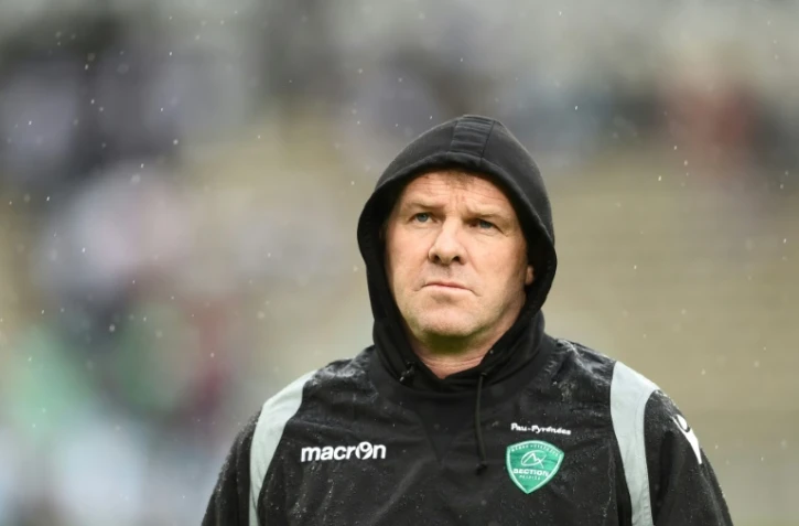 L'entraîneur néo-zélandais de Pau, Simon Mannix, lors d'un match de Top 14 face à Bordeaux-Bègles, au stade Chaban-Delmas, le 7 avril 2018