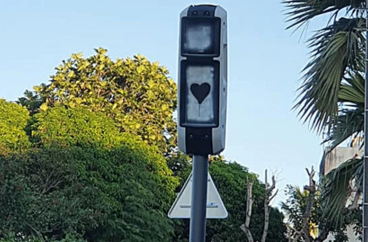 Un coeur dessiné sur un radar