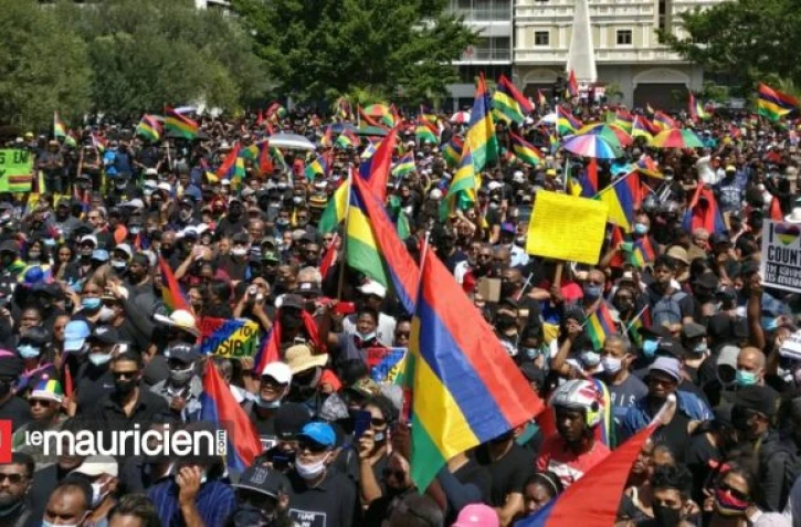 manifestation Le Mauricien