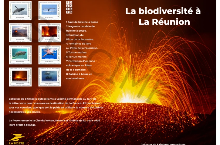 La Poste : huit timbres pour valoriser le volcan et la faune marine de La Réunion [?]