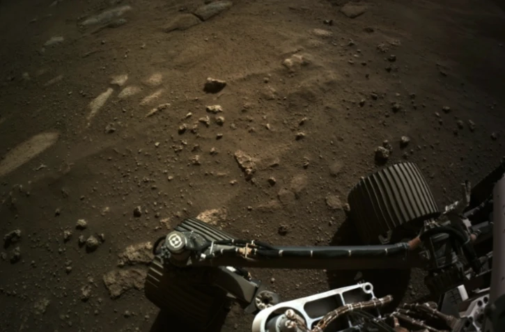 Image fournie par la Nasa montrant le rover Perseverance sur la planète Mars le 21 février 2021 ( NASA/JPL-CALTECH / Handout )