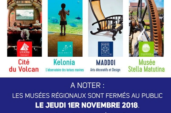 Musées régionaux, fermeture, Toussaint, Jour férie, Kélonia, Cité du volcan, MADDOI, Stella Matutina