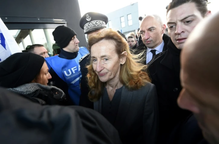 La ministre de la Justice Nicole Belloubet arrive à la prison de Vendin-le-Vieil, le 16 janvier 2018