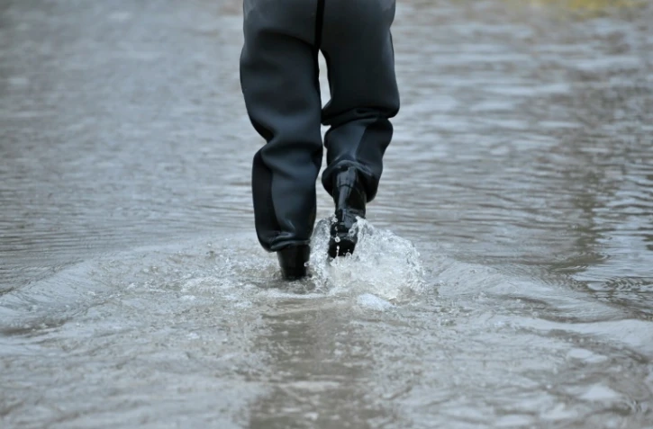 Une rue inondée de Villennes-sur-Seine, dans les Yvelines, le 29 janvier 2018