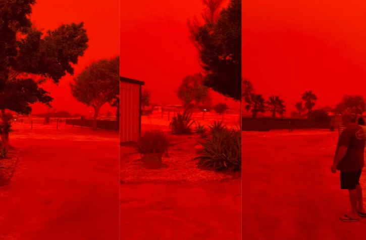 [Vidéo] Australie : le cyclone tropical Narelle teinte le ciel d'un rouge vif