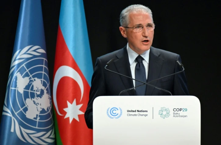 Le président de la COP29 Moukhtar Babaïev lors de son ouverture à Bakou, en Azerbaïdjan, le 11 novembre 2024. 