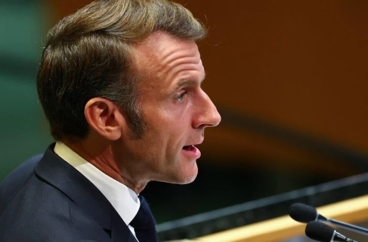 Emmanuel Macron au sommet de l'ONU à New York le 22 septembre 2025. 