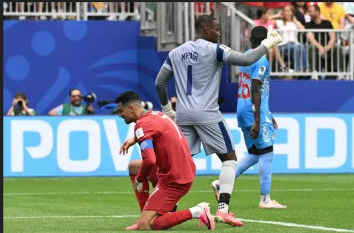 Cristiano Ronaldo lors du match nul 1-1 concédé par le Portugal face à la RD Congo au Mondial, le 17 juin 2026 à Houston AFP RONALDO SCHEMIDT