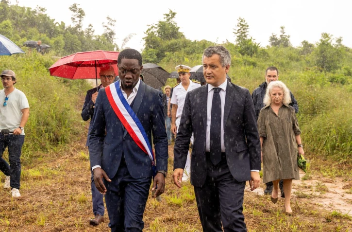 Le ministre de la Justice Gérald Darmanin, à Saint-Laurent-du-Maroni le 18 mai 2025. - Ronan Lietar