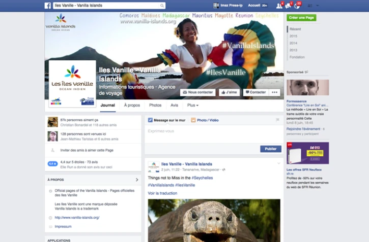 Îles Vanille Facebook