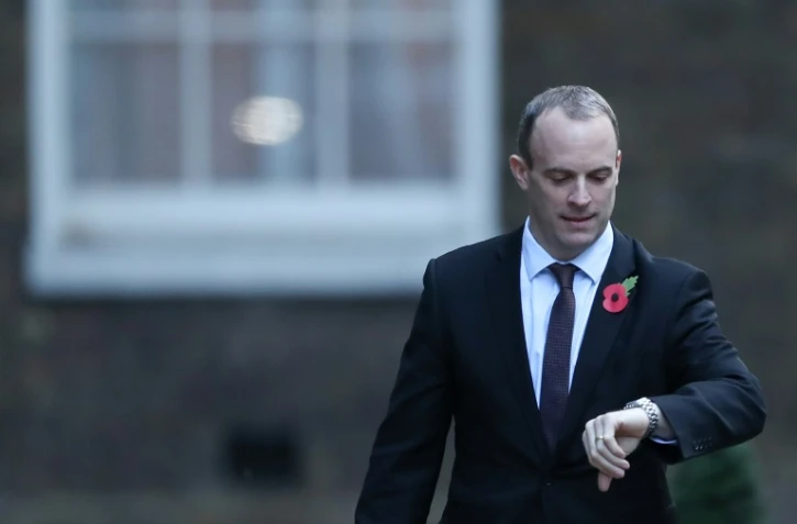 Le ministre britannique en charge du Brexit Dominic Raab, le 29 octobre 2018 au 10 Downing Street Ă Londres