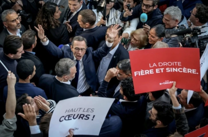 Le ministre de l'Intérieur, Bruno Retailleau après son élection à la présidence de LR, à Paris le 18 mai 2025 ( AFP / Kiran RIDLEY )