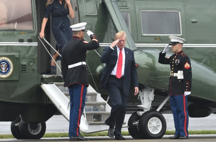Le président américain Donald Trump le dimanche 22 juillet à sa descente de Marine One
