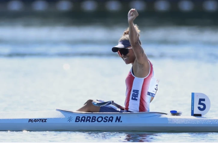 La Française Nélia Barbosa lors des Jeux paralympiques de Paris sur le bassin nautique de Vaires-sur-Marne, le 6 septembre 2024