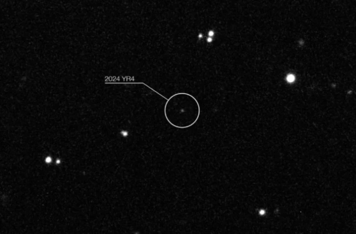 Image fournie par l'Observatoire européen austral (ESO) le 25 février 2025 montrant l'astéroïde 2024 YR4 ( European Southern Observatory / Handout )