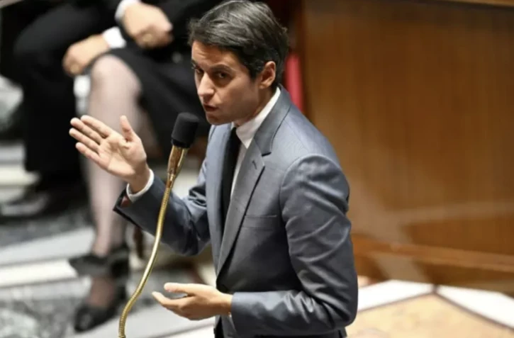 Le ministre de l'Éducation Gabriel Attalà l'Assemblée nationale à ¨Paris le 17 octobre 2023 ( AFP / JULIEN DE ROSA )