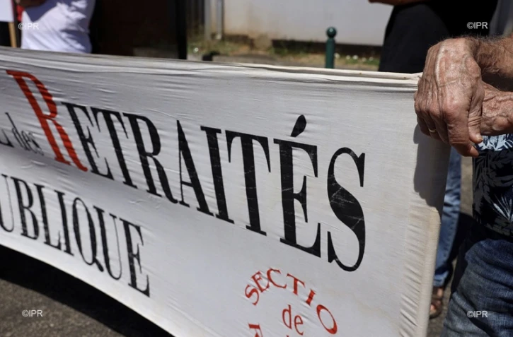 Manifestation contre la réforme des retraites devant la CGSS de Saint-Denis le 8 octobre 2019