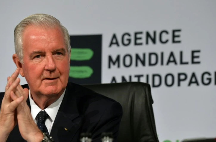 Craig Reedie, président de l'Agence mondiale antidopage (AMA), en conférence de presse, le 15 novembre 2013 à Johannesburg