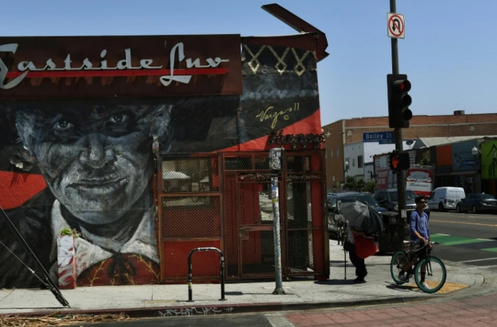 Peinture murale dans le quartier de Boyle Heights à Los Angeles (Californie), aux Etats-Unis, le 28 juillet 2017