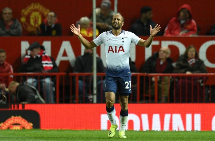 Le milieu de terrain de Tottenham Lucas Moura auteur d'un doublé lors de la victoire face à Manchester United 3-0 à Old Traffortd en 3e journée du championnat d'Angleterre le 27 août 2018