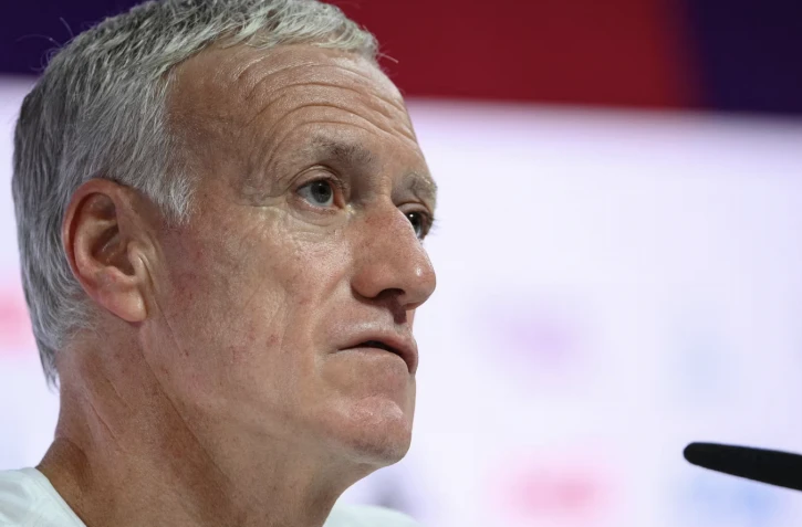 Didier Deschamps, le sélectionneur de l'Equipe de France de football, à Doha (Qatar), le 13 décembre 2022. (FRANCK FIFE / AFP)