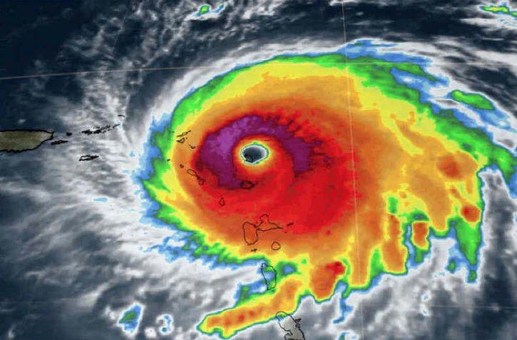 L\'ouragan Irma vu de l\'espace, sur une image fournie le 4 septembre 2017 par la Nasa