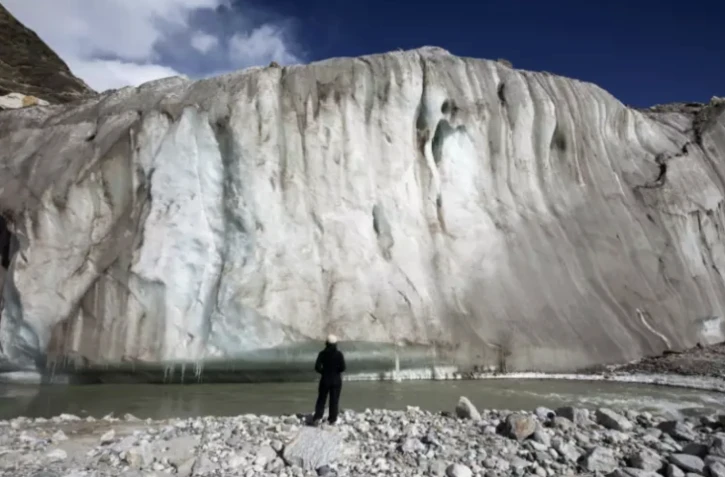 Le glacier de Gangotri, la source du Gange, le 19 octobre 2022 dans le parc national de Gangotri en Inde ( AFP / Xavier GALIANA )