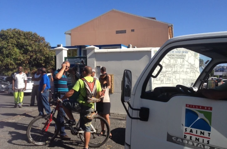Débrayage au centre technique municipal de Saint-Denis