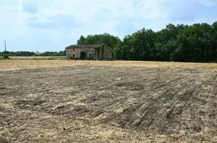 Une zone fouillée sur le site où ont été menées des recherches pour retrouver les restes de Delphine Aussaguel, à Villeneuve-sur-Vère, dans le sud-ouest de la France, le 17 juillet 2026 ( AFP / Matthieu RONDEL )