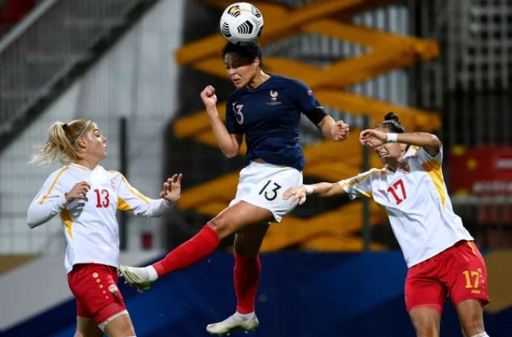 L'attaquante des Bleues, Delphine Cascarino, buteuse lors du match de qualification à l'Euro-2022 face à la Macédoine du Nord, à Orléans, le 23 octobre 2020