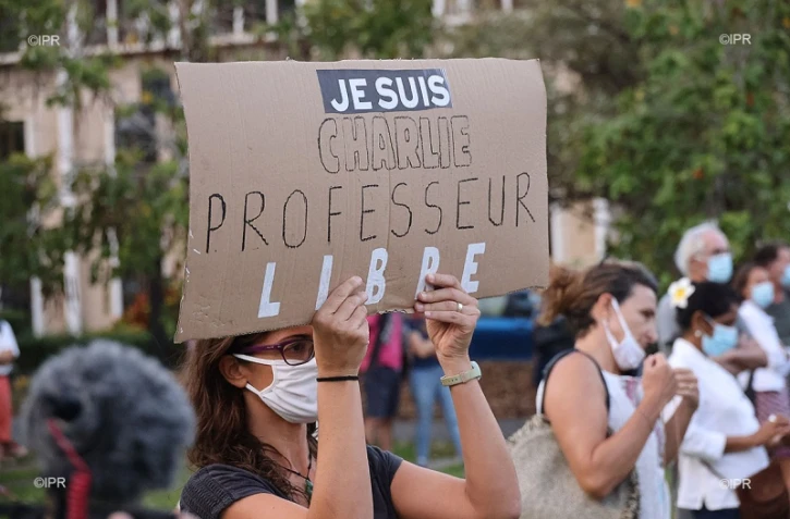 Hommage au professeur d'histoire-géographie Samuel Paty à Saint-Denis