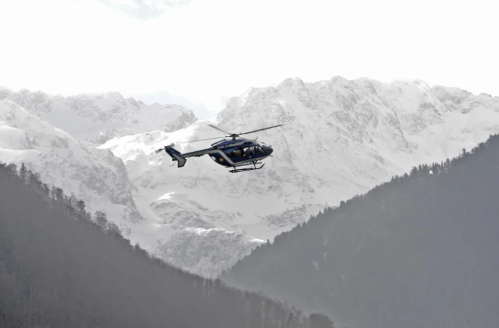 Un hélicoptère de la gendarmerie lors d'un exercice à Bagnères-de-Luchon, le 23 février 2016
