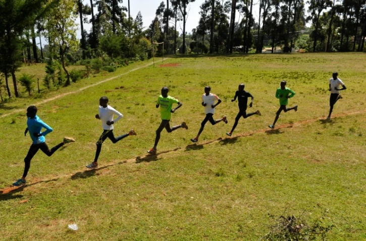 Des athlètes kenyans lors d'une séance d'entraînement, le 13 janvier 2016 à Iten