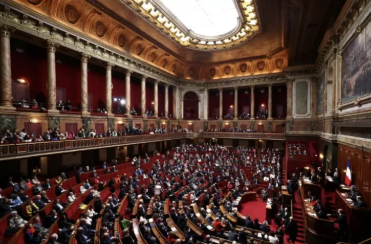 Députés et sénateurs réunis en Congrès au château de Versailles pour inscrire le droit à l'avortement dans la Constitution, le 4 mars 2024 ( POOL / EMMANUEL DUNAND )
