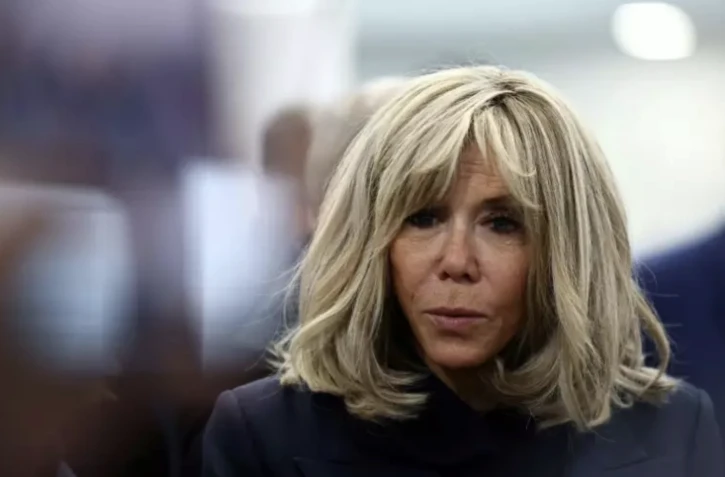 Brigitte Macron, le 17 avril 2023, à Cergy-Pontoise, dans le Val-d'Oise ( AFP / Anne-Christine POUJOULAT )
