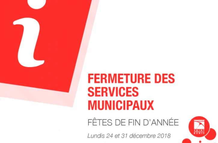 fermeture services municipaux, fêtes de fin d'année, permanence, Saint-Denis