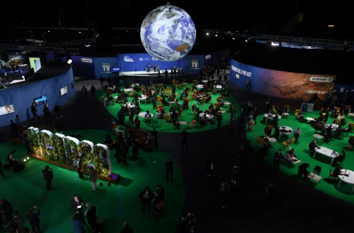 Vue générale de locaux de la CP26 à Glasgow le 11 novembre 2021
