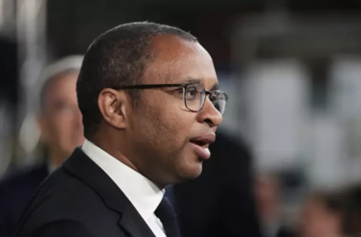 Le ministre français de l'Education nationale Pap Ndiaye à Saintes, en Charente-Maritime, le 4 mai 2023 ( POOL / Thibaud MORITZ )