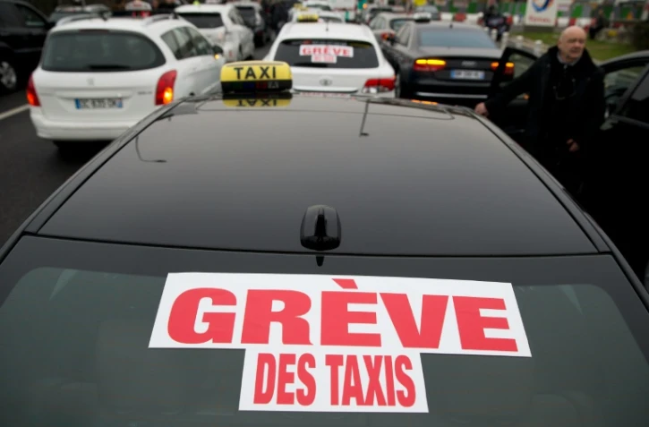 Manifestation de taxis le 26 janvier 2016 à Roissy