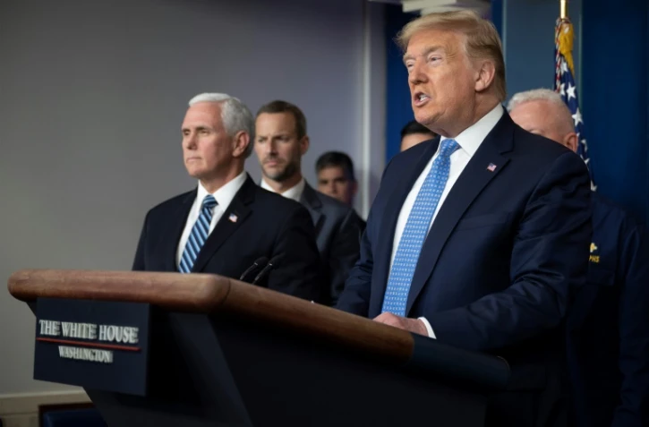 Le président américain, Donald Trump, lors d'une conférence de presse à la Maison Blanche le 15 mars 2020