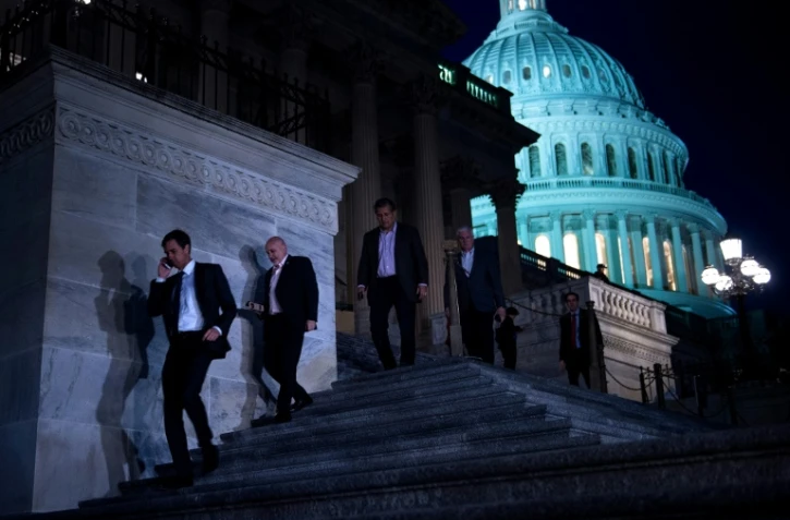Des membres de la Chambre des représentants à Washington s'en vont après un accord au Congrès pour mettre fin au "shutdown", le 22 janvier 2018