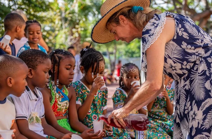Un moment d’échange culturel entre les écoliers Portois et Mahorais