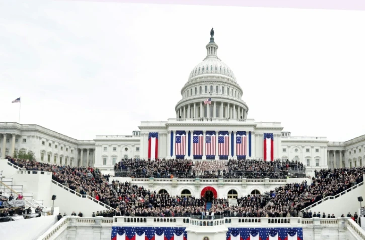 Le Capitole, siège du Congrès américain, lors de l'investiture de Donald Trump, le 20 janvier 2017