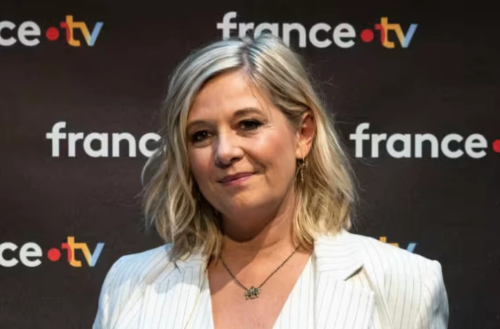 L'animatrice Flavie Flament au siège de France Télévisions à Paris, le 6 février 2025 ( AFP / Xavier GALIANA )
