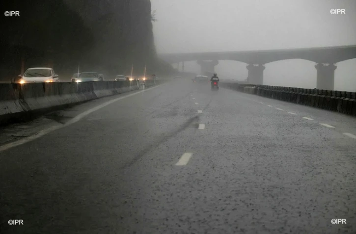 pluie route du littoral 