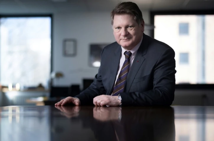 Le directeur national de la police judiciaire, Christian Sainte, dans son bureau à Nanterre, le 7 mars 2024