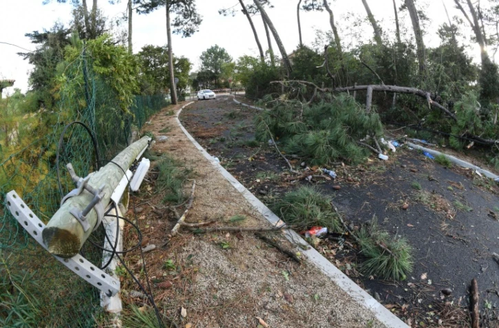 Une rue de Lacanau (Gironde) le 3 novembre 2019 après le passage de la tempête Amélie
