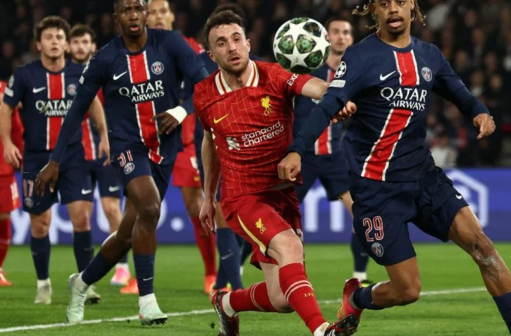  Diogo Jota, ici contre le Paris Saint-Germain en huitièmes de finale de Ligue des champions. © Crédit photo : Archives AFP 