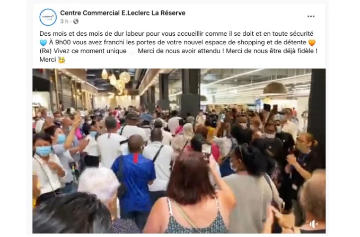 E.Leclerc de Sainte-Marie : des milliers de personnes dans la galerie commerciale