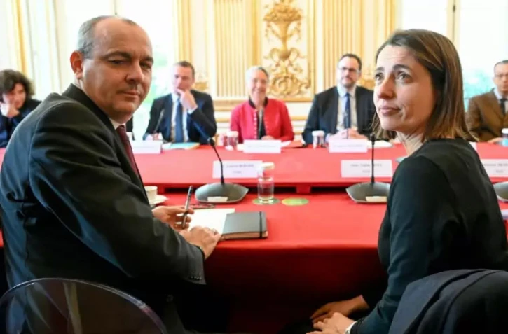 Sophie Binet (CGT) et Laurent Berger (CFDT)